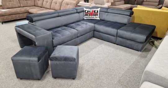 LOREN Sarokkanapé + 2db puff 
