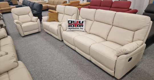 BOA 3+2+1szem. kanapék, ülőgarnitúra | BEIGE Bőr 5 db TV relax üléssel